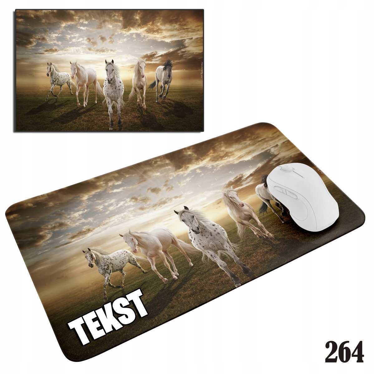 PODKŁADKA POD MYSZKĘ MYSZ WZORY DO WYBORU - KONIE KOŃ KONIK 20x24cm