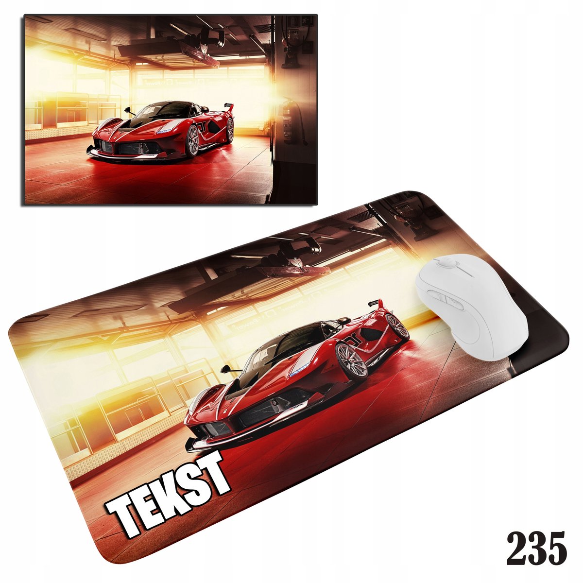PODKŁADKA POD MYSZKĘ MYSZ WZORY DO WYBORU - FERRARI SUPER AUTA 29x36cm