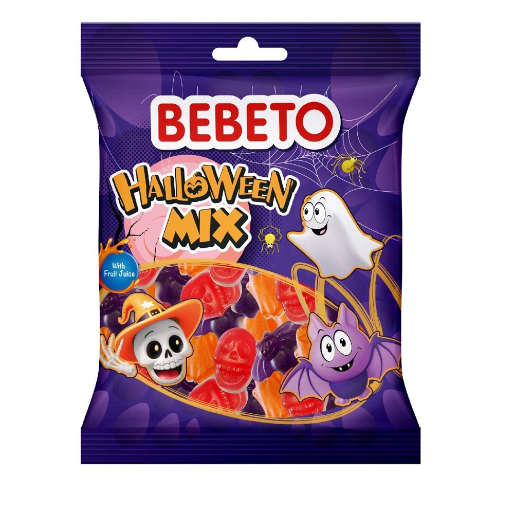 Żelki Owocowe Duszki Nietoperze Mix Idealne Na Halloween Bebeto 80g