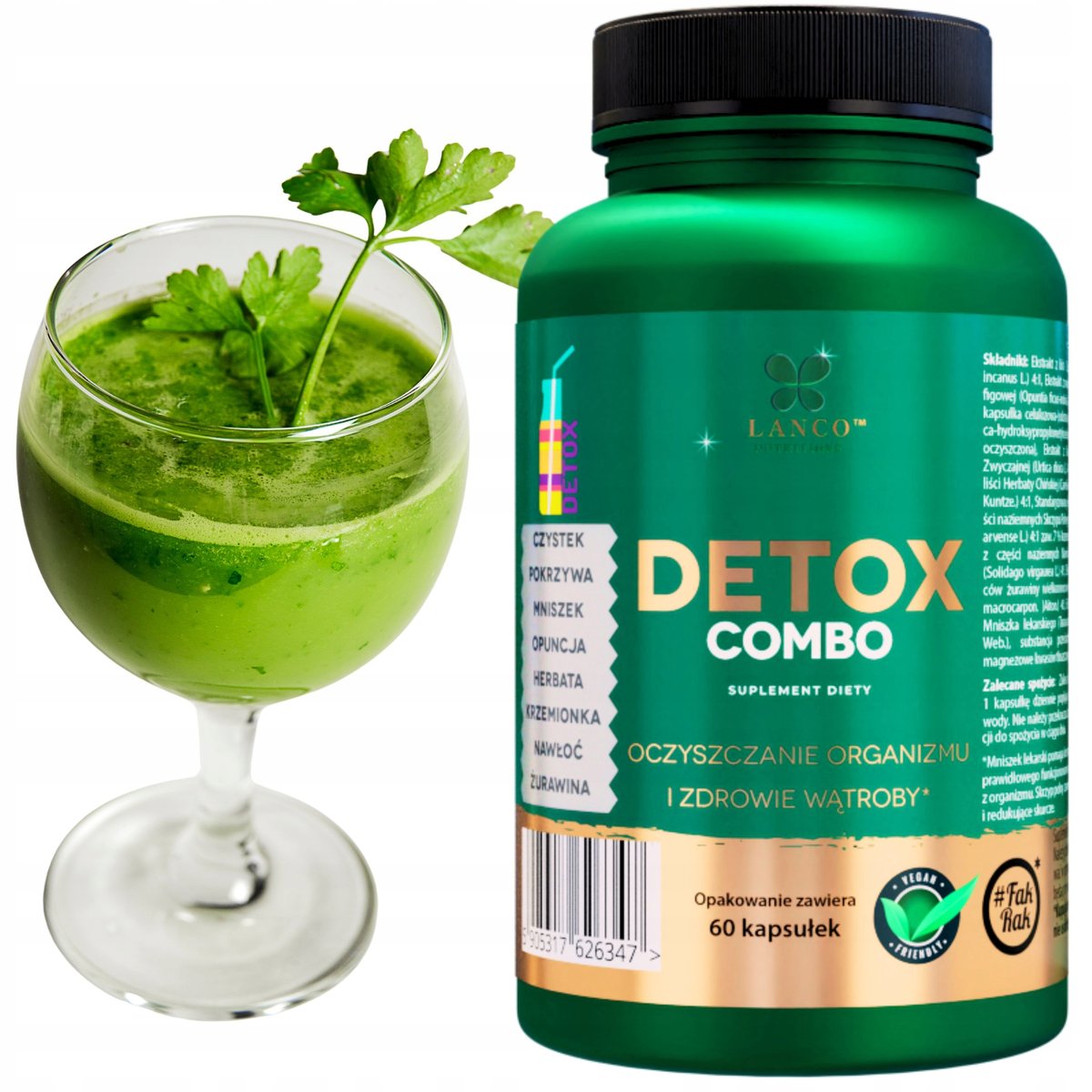 Lanco Nutritions Detox Combo, Suplement wieloskładnikowy kapsułki, 60 kaps.