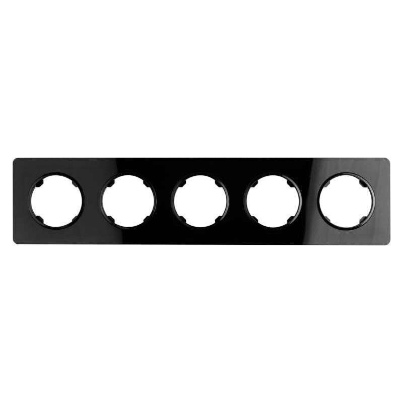 Ramka pięciokrotna, szklana, czarna, OVAL