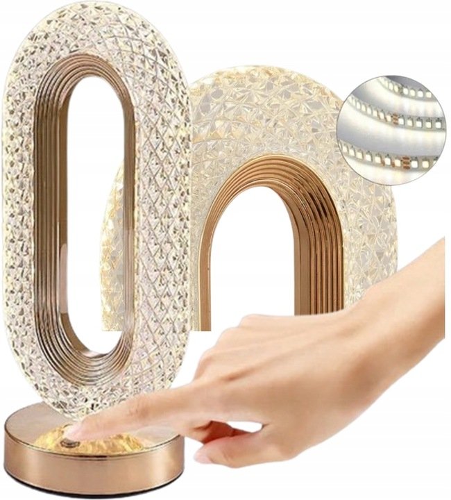 LAMPKA NOCNA LED KRYSZTAŁOWA NOWOCZESNA DO SYPIALNI SALONU LOFT DOTYKOWA U