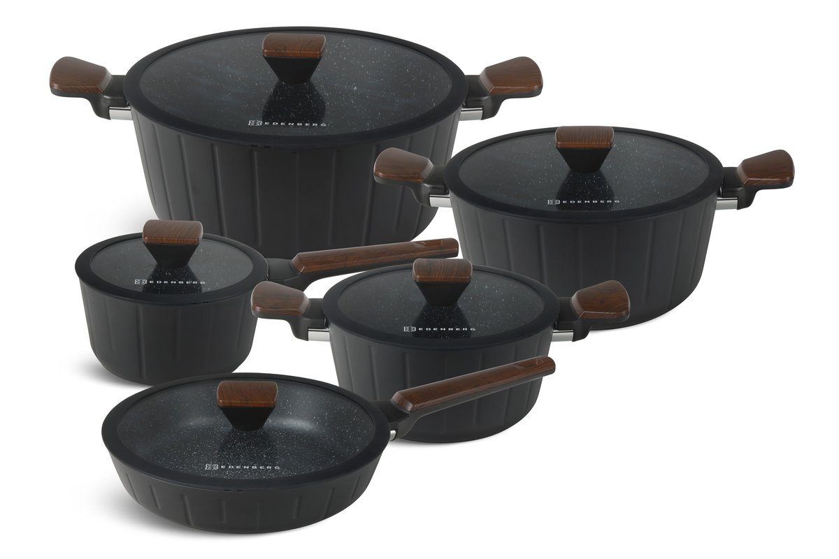 Zestaw komplet garnków marmurkowych 10el garnki EB-5841