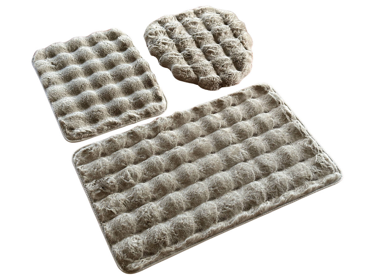 Dywaniki Łazienkowe Aruba 3D Beż Taupe 3 cz.-3cz. : Dywanik 50x80+ podkładka 50x40+ nakładka 48x50