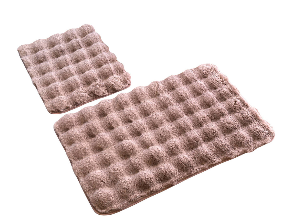 Dywaniki Łazienkowe Aruba 3D Róż Pudrowy 2 cz.-2cz. kpl: Dywanik 50x80+ podkładka 50x40