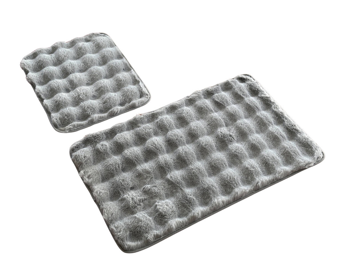 Dywaniki Łazienkowe Aruba 3D Jasny Szary 2 cz.-2cz. kpl: Dywanik 50x80+ podkładka 50x40