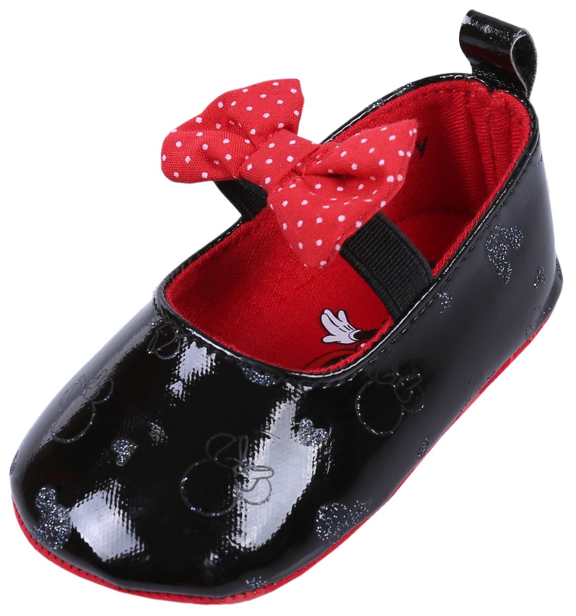 Czarne lakierowane niechodki Myszka Minnie DISNEY 6-9 m 74 cm