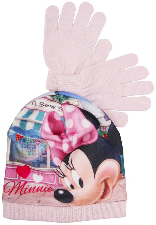 Komplet zimowy - czapka i rękawiczki Disney Myszka Minnie rozmiar 54 cm