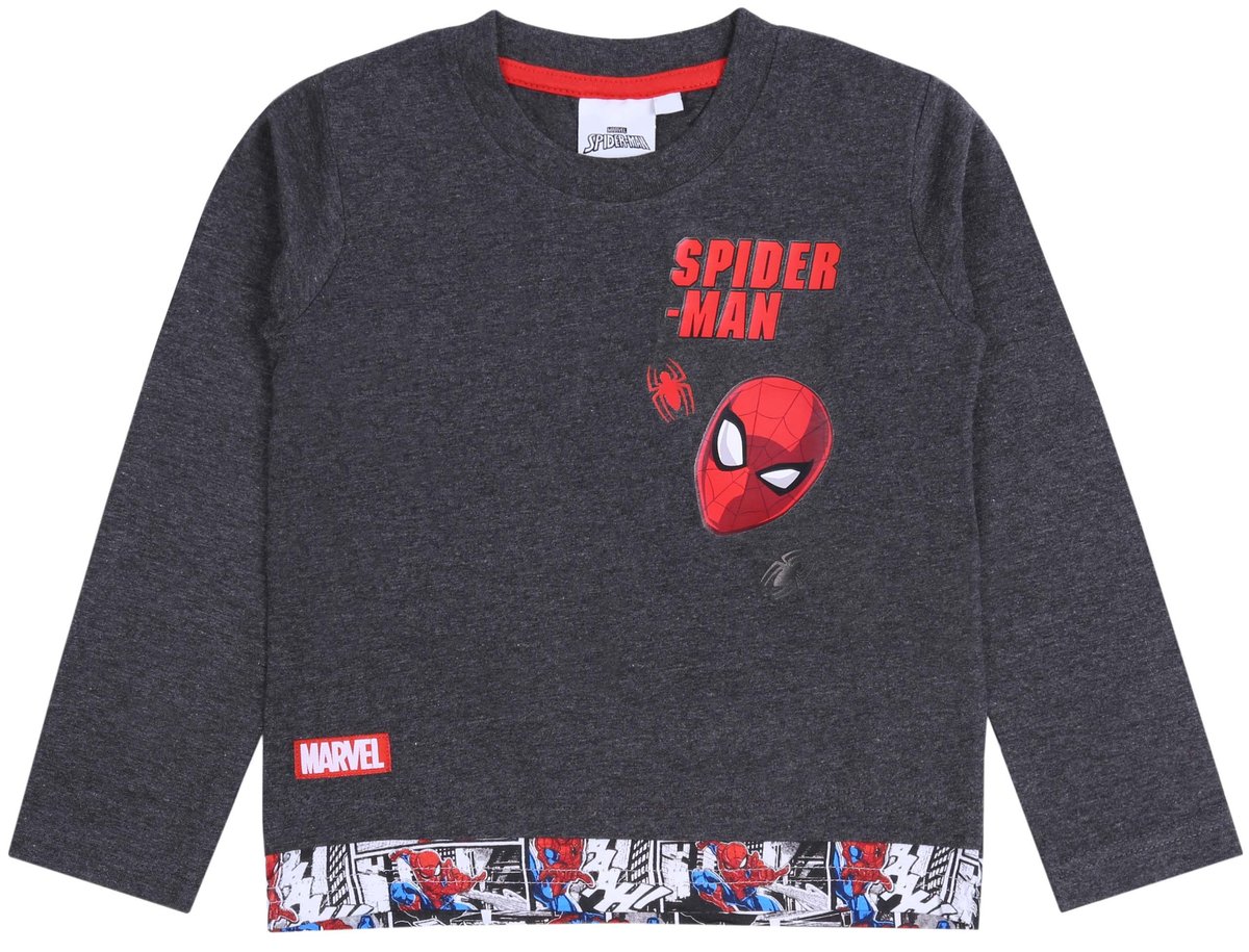 Ciemnoszara bluzka chłopięca z długim rękawem SPIDER-MAN MARVEL 7 lat 122 cm