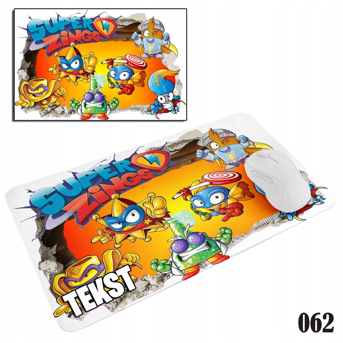 PODKŁADKA POD MYSZKĘ MYSZ WZORY DO WYBORU - SUPER ZINGS GRY BAJKI 29x36cm