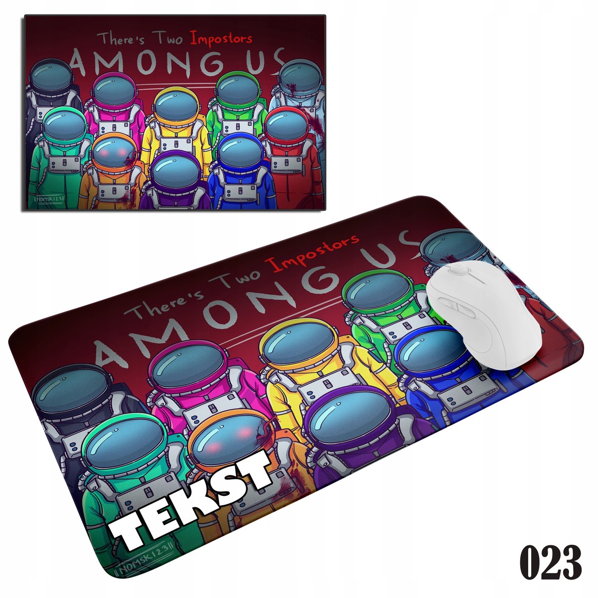 PODKŁADKA POD MYSZKĘ MYSZ WZORY DO WYBORU - AMONG US GRY 29x36cm