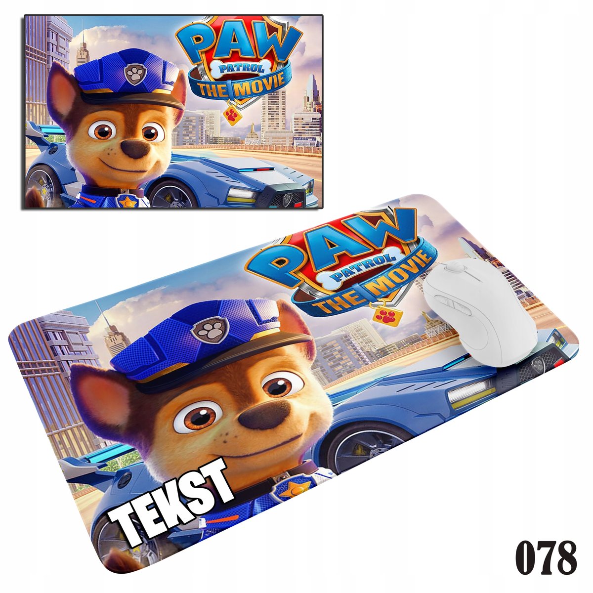 PODKŁADKA POD MYSZKĘ MYSZ WZORY DO WYBORU - PAW PSI PATROL 20x24cm