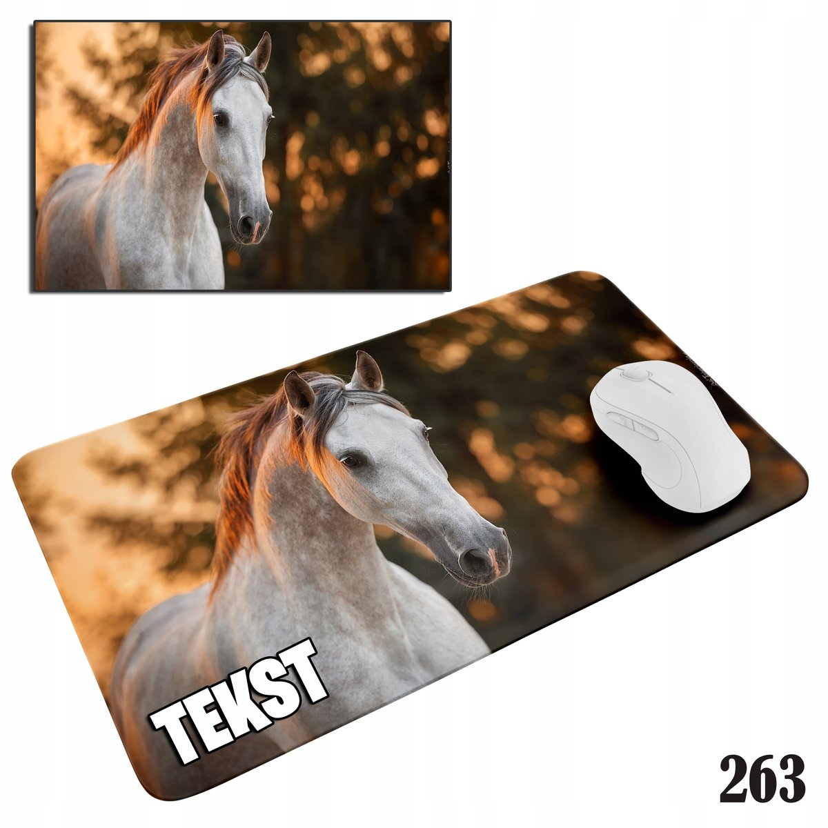 PODKŁADKA POD MYSZKĘ MYSZ WZORY DO WYBORU - KONIE KOŃ KONIK 20x24cm