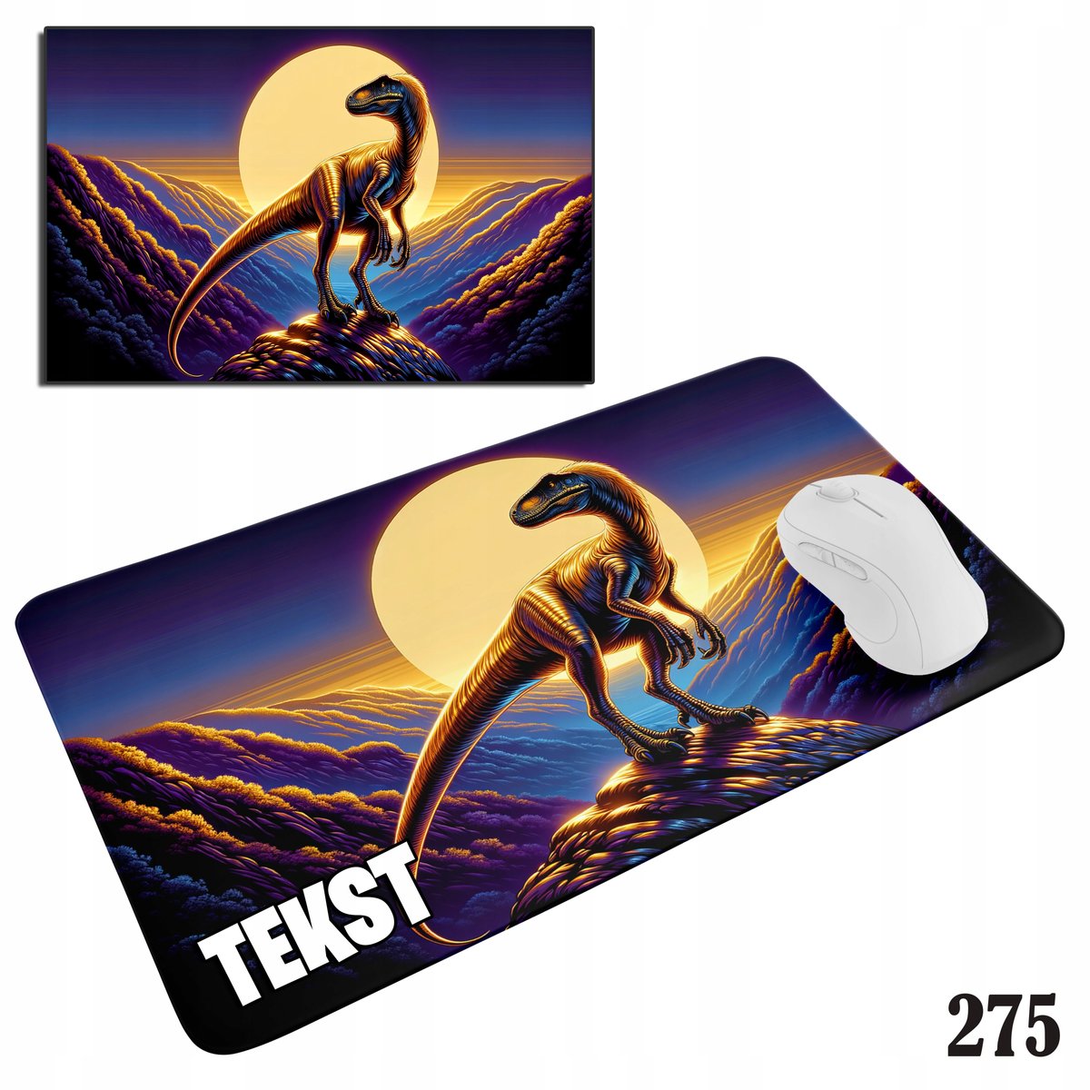 PODKŁADKA POD MYSZKĘ MYSZ WZORY DO WYBORU - DINOZAUR DINO 29x36cm