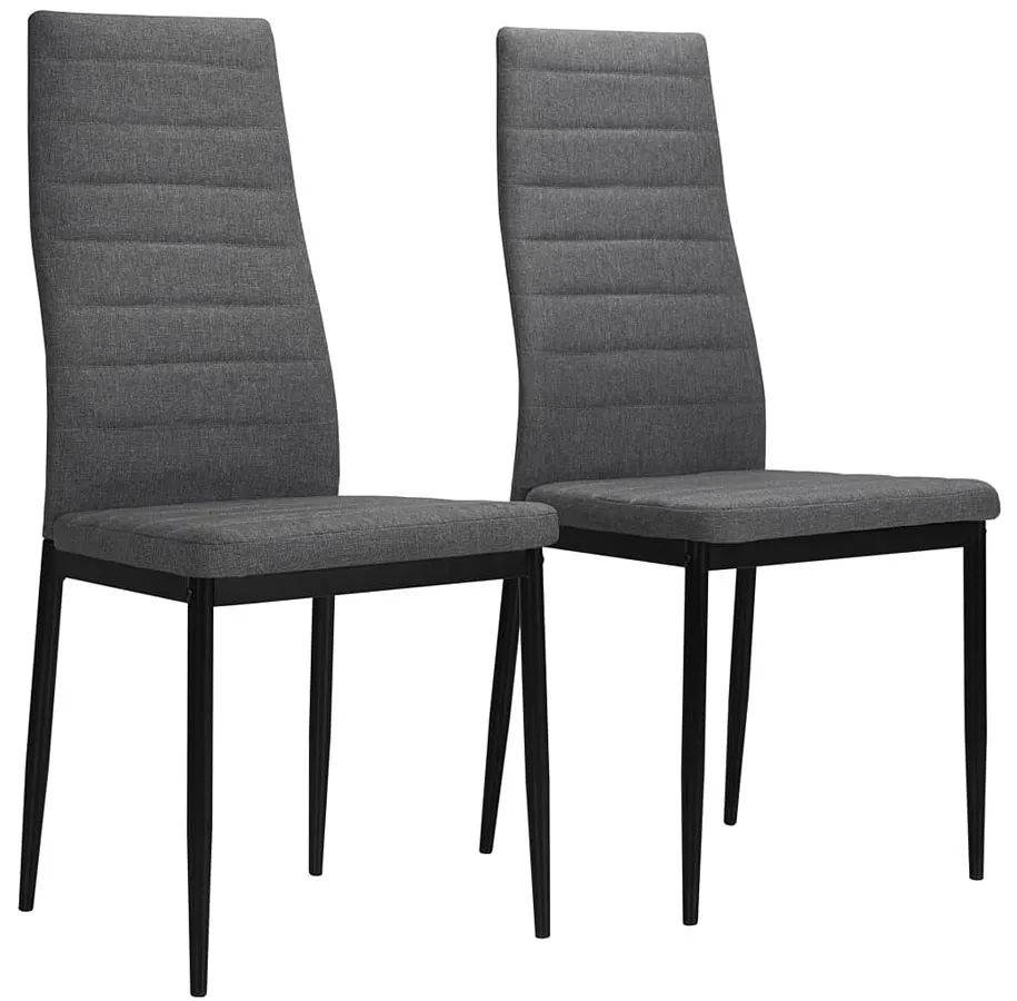 Zestaw 2 jasnoszarych tapicerowanych krzeseł E5-D51