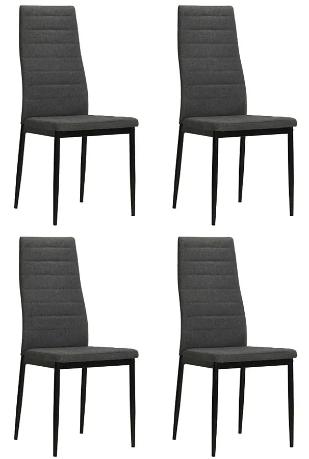 Komplet 4 ciemnoszarych minimalistycznych krzeseł M5-T50