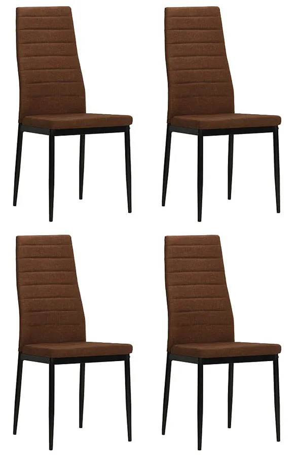 Komplet 4 brązowych nowoczesnych krzeseł tapicerowanych B8-A70
