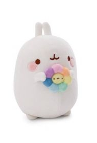 NICI 61164 Pluszowy Molang z tęczowym kwiatkiem 16cm gift box