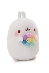 NICI 61166 Pluszowy Molang z tęczowym kwiatkiem 48cm gift box