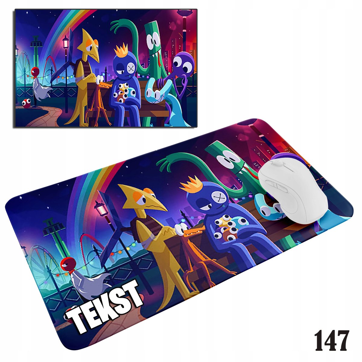 PODKŁADKA POD MYSZKĘ MYSZ WZORY DO WYBORU - RAINBOW FIRENDS BAJKI 29x36cm