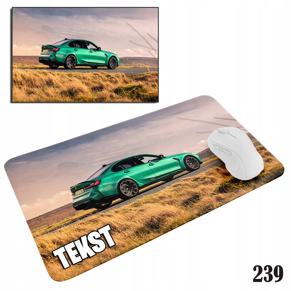 PODKŁADKA POD MYSZKĘ MYSZ WZORY DO WYBORU - BMW SUPER AUTA 29x36cm