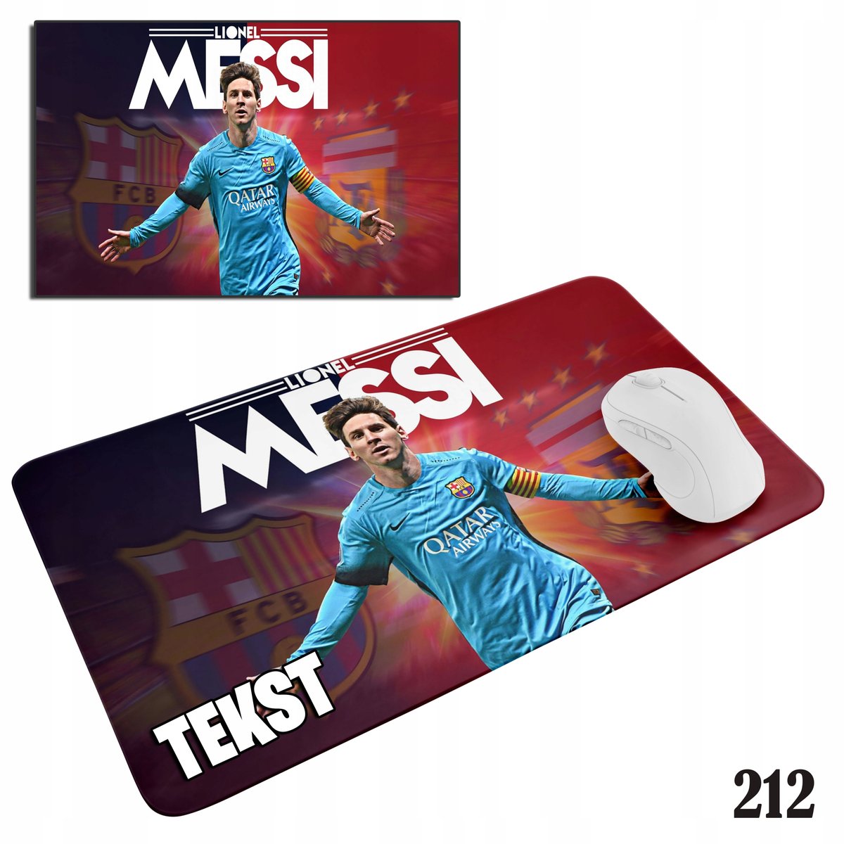 PODKŁADKA POD MYSZKĘ MYSZ WZORY DO WYBORU - PIŁKA NOŻNA MESSI 29x36cm