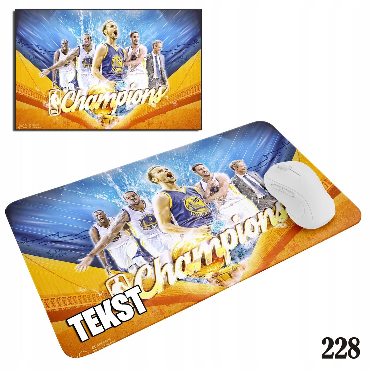 PODKŁADKA POD MYSZKĘ MYSZ WZORY DO WYBORU - GOLDEN STATE WARRIORS 20x24cm