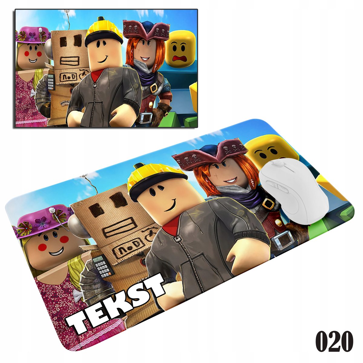 PODKŁADKA POD MYSZKĘ MYSZ WZORY DO WYBORU - ROBLOX GRY I BAJKI 20x24cm