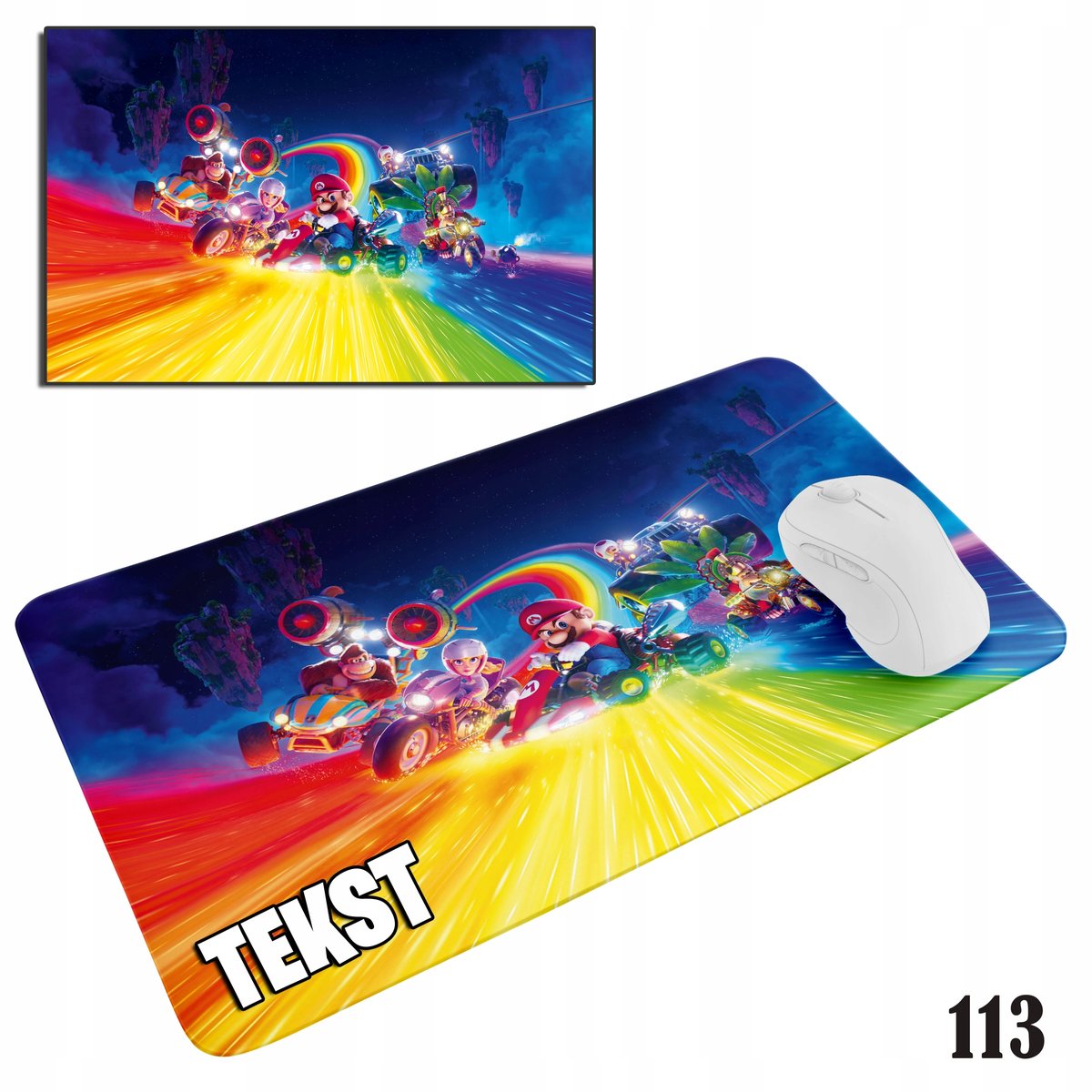 PODKŁADKA POD MYSZKĘ MYSZ WZORY DO WYBORU - SUPER MARIO BROS BAJKI 20x24cm