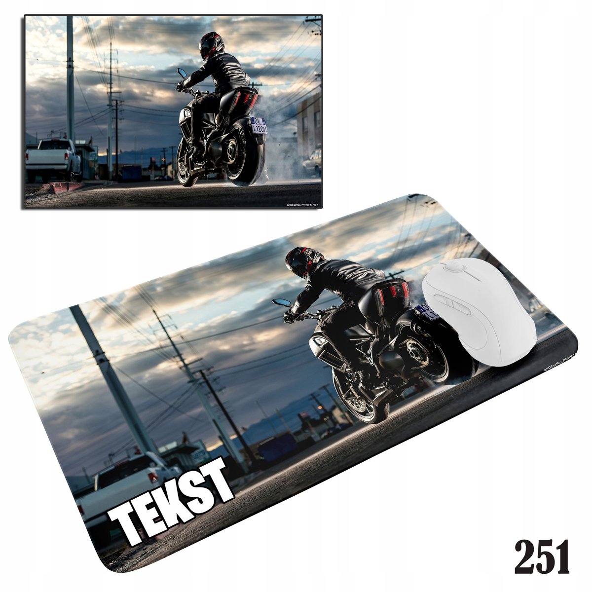 PODKŁADKA POD MYSZKĘ MYSZ WZORY DO WYBORU - MOTORY MOTOR HOBBY 20x24cm