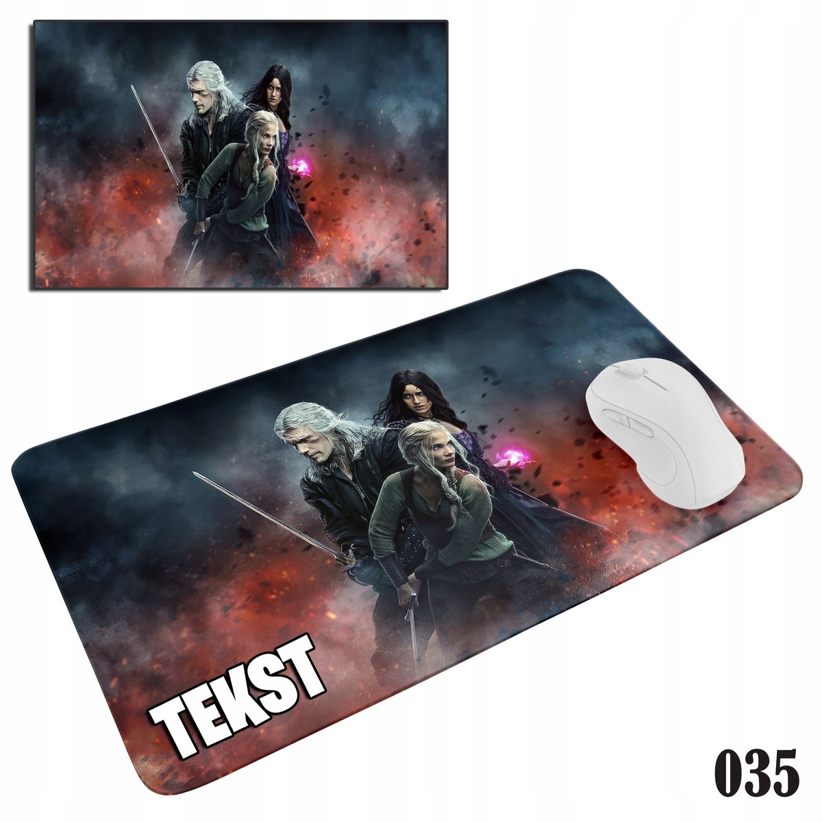 PODKŁADKA POD MYSZKĘ MYSZ WZORY DO WYBORU - WIEDŹMIN WITCHER GRY 29x36cm