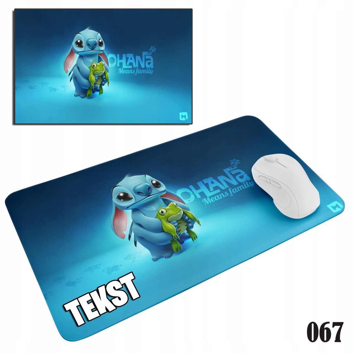 PODKŁADKA POD MYSZKĘ MYSZ WZORY DO WYBORU - STICH STICZ LILO 20x24cm