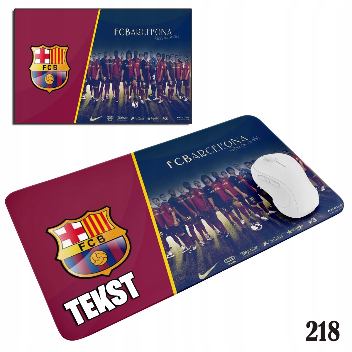 PODKŁADKA POD MYSZKĘ MYSZ WZORY DO WYBORU - FC BARCELONA PIŁKA 20x24cm