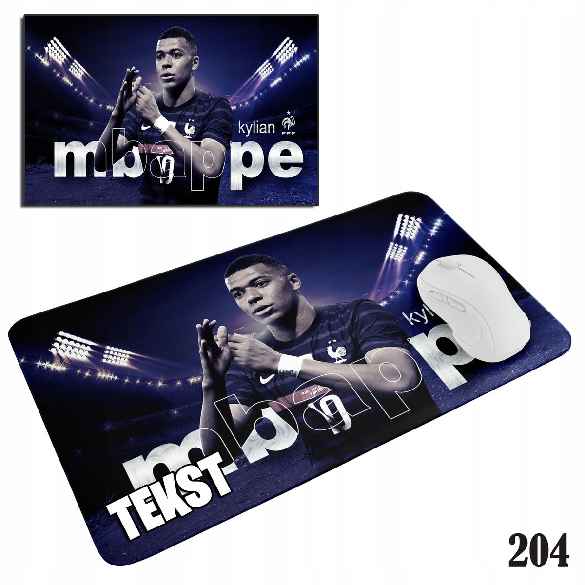 PODKŁADKA POD MYSZKĘ MYSZ WZORY DO WYBORU - PIŁKA NOŻNA MBAPPE 29x36cm