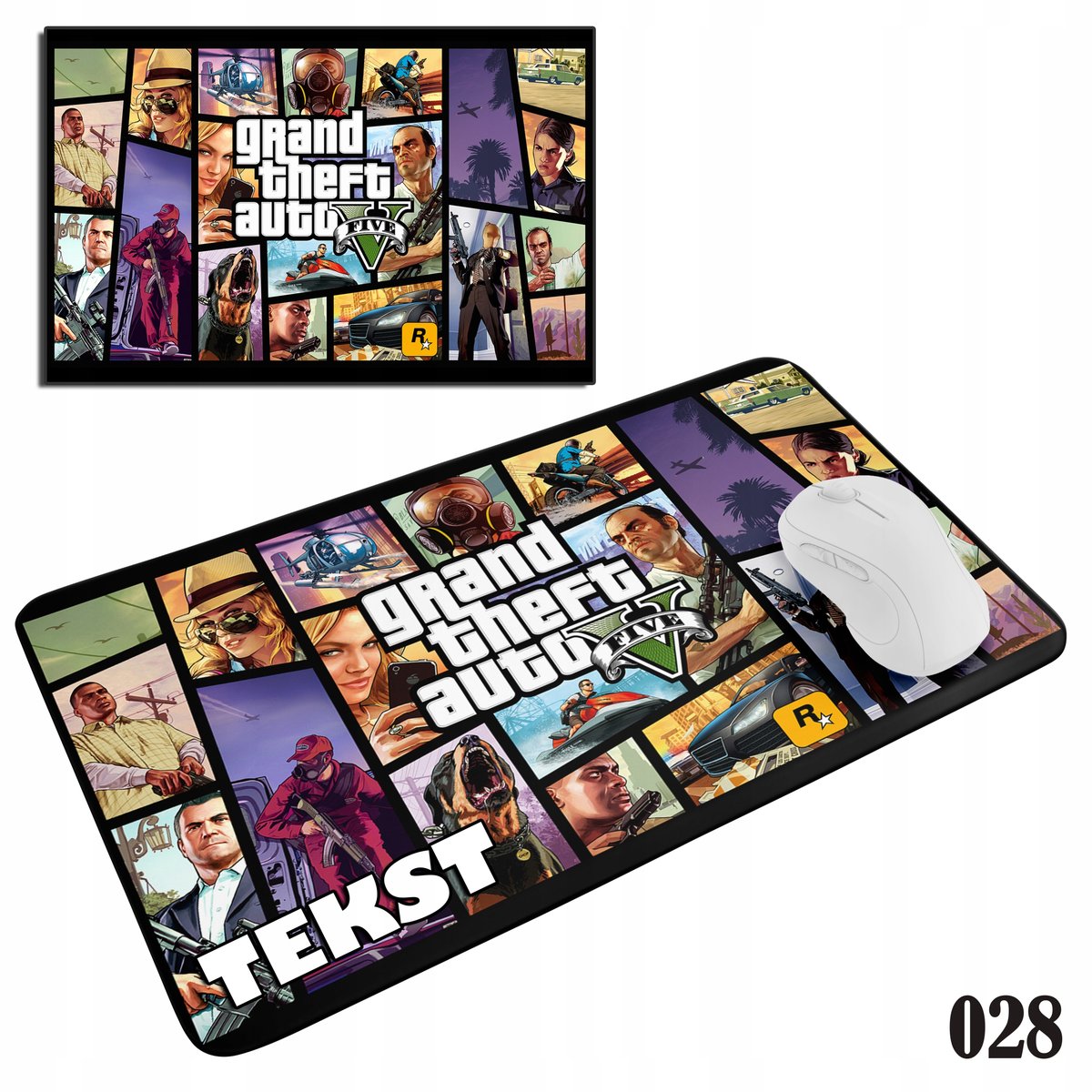 PODKŁADKA POD MYSZKĘ MYSZ WZORY DO WYBORU - GTA V GRY I BAJKI 20x24cm