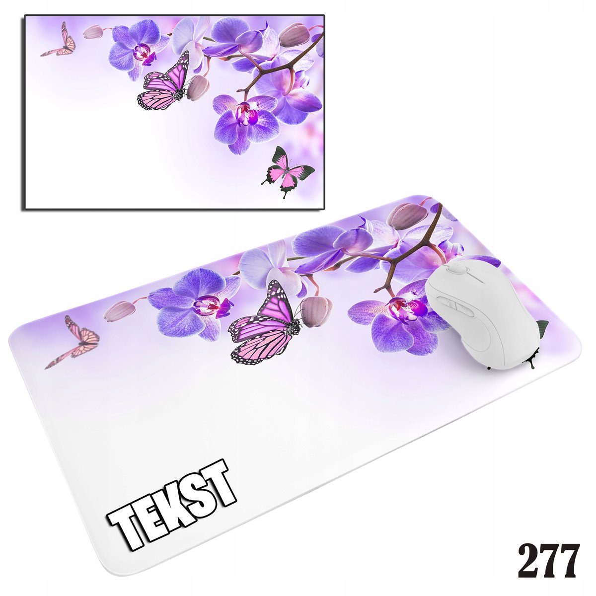 PODKŁADKA POD MYSZKĘ MYSZ WZORY DO WYBORU - MOTYLE MOTYLKI 29x36cm