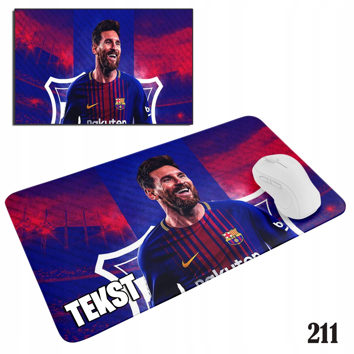 PODKŁADKA POD MYSZKĘ MYSZ WZORY DO WYBORU - PIŁKA NOŻNA MESSI 29x36cm