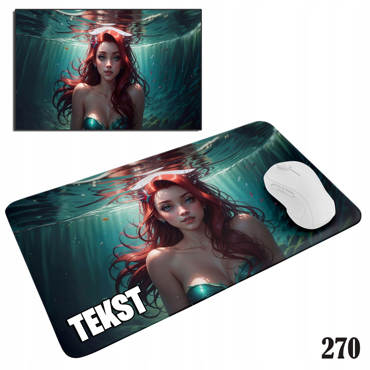 PODKŁADKA POD MYSZKĘ MYSZ WZORY DO WYBORU - SYRENKA SYRENA 20x24cm