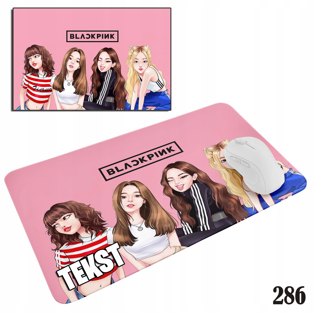 PODKŁADKA POD MYSZKĘ MYSZ WZORY DO WYBORU - BLACKPINK BTS KPOP 20x24cm