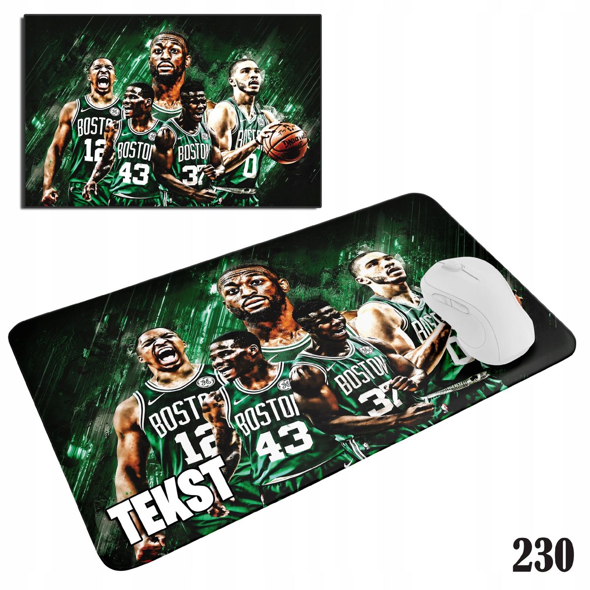 PODKŁADKA POD MYSZKĘ MYSZ WZORY DO WYBORU - NBA BOSTON CELTICS 29x36cm