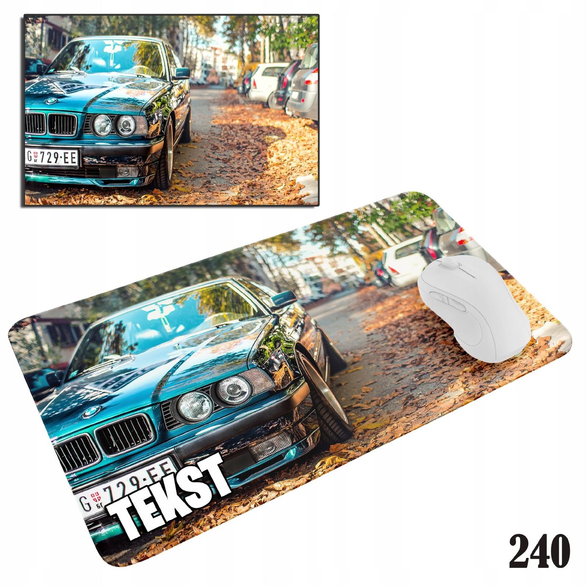 PODKŁADKA POD MYSZKĘ MYSZ WZORY DO WYBORU - BMW SUPER AUTA 29x36cm