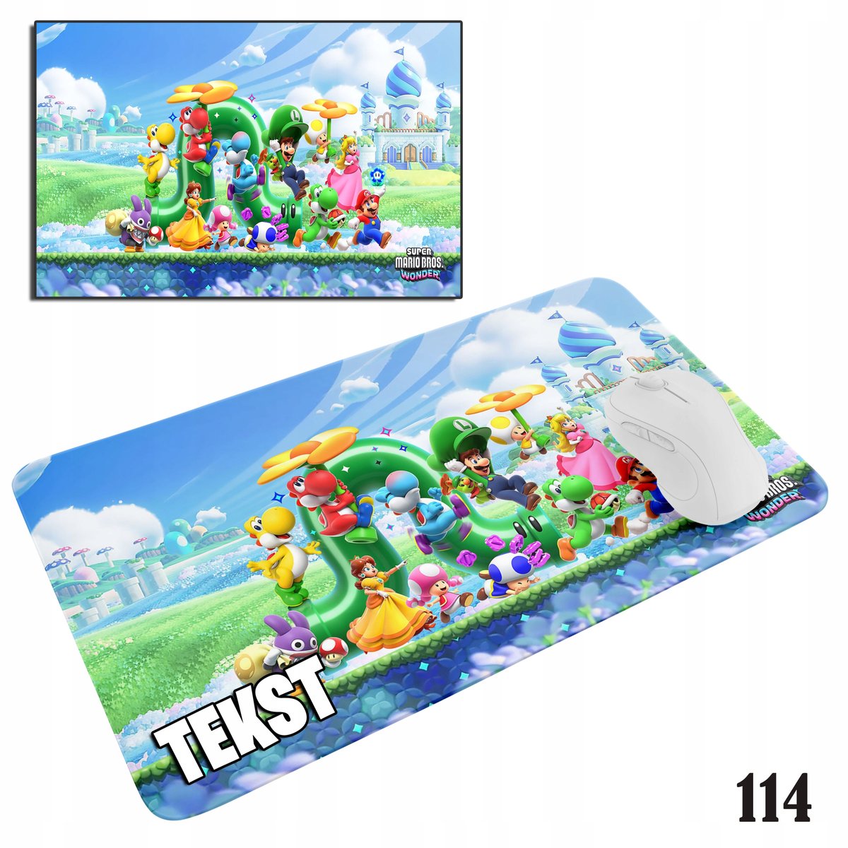 PODKŁADKA POD MYSZKĘ MYSZ WZORY DO WYBORU - SUPER MARIO BROS BAJKI 29x36cm