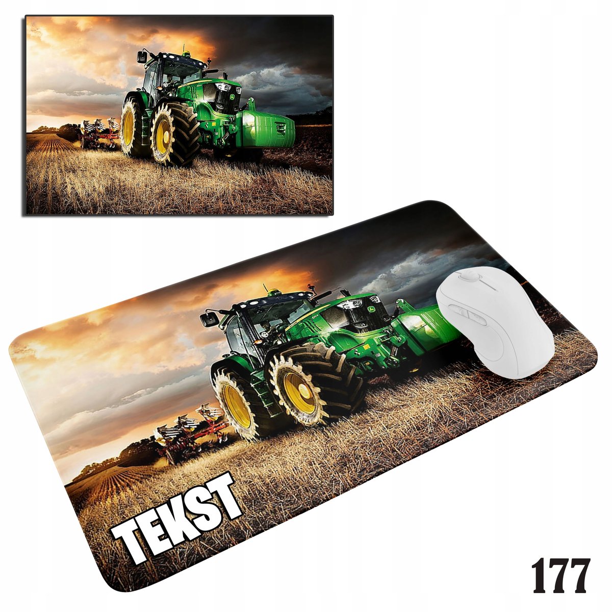 PODKŁADKA POD MYSZKĘ MYSZ WZORY DO WYBORU - TRAKTOR CIĄGNIK ROLNIK 29x36cm