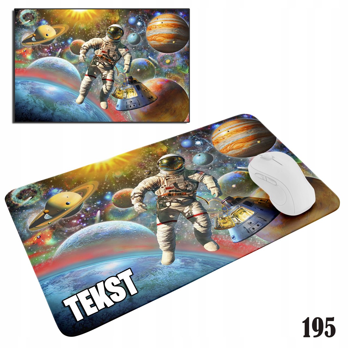 PODKŁADKA POD MYSZKĘ MYSZ WZORY DO WYBORU - KOSMOS AUTRONAUTA 29x36cm