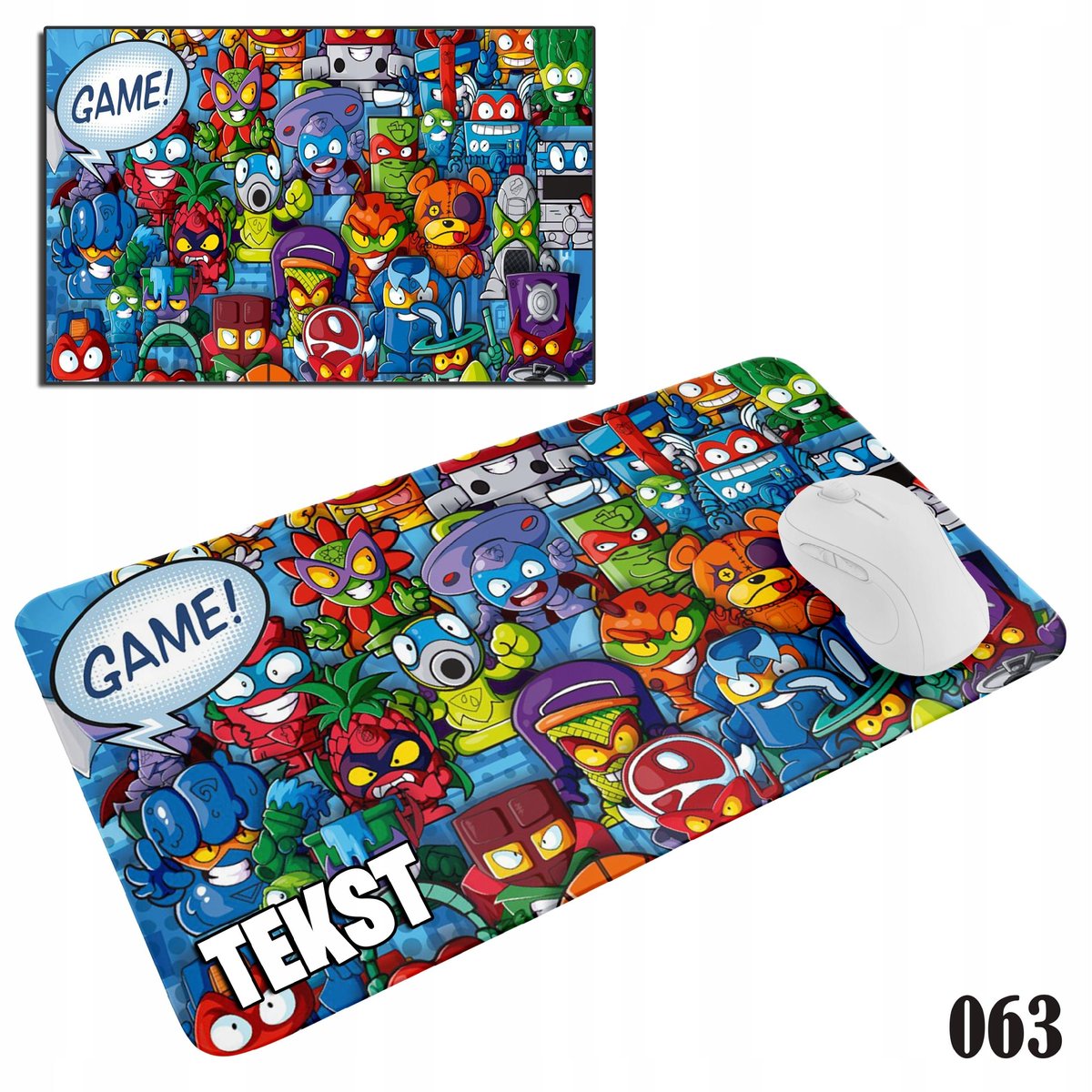 PODKŁADKA POD MYSZKĘ MYSZ WZORY DO WYBORU - SUPER ZINGS Z BAJEK 20x24cm