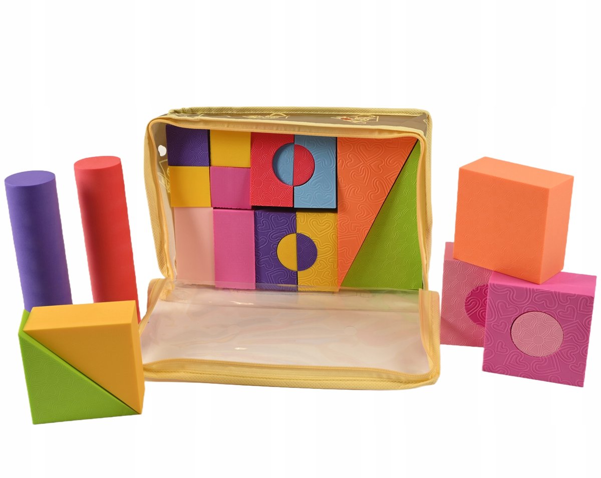KLOCKI PIANKOWA DLA DZIECI MIĘKKIE PUZZLE UKŁADANKA KOLOROWA 25 ELEMENTÓW
