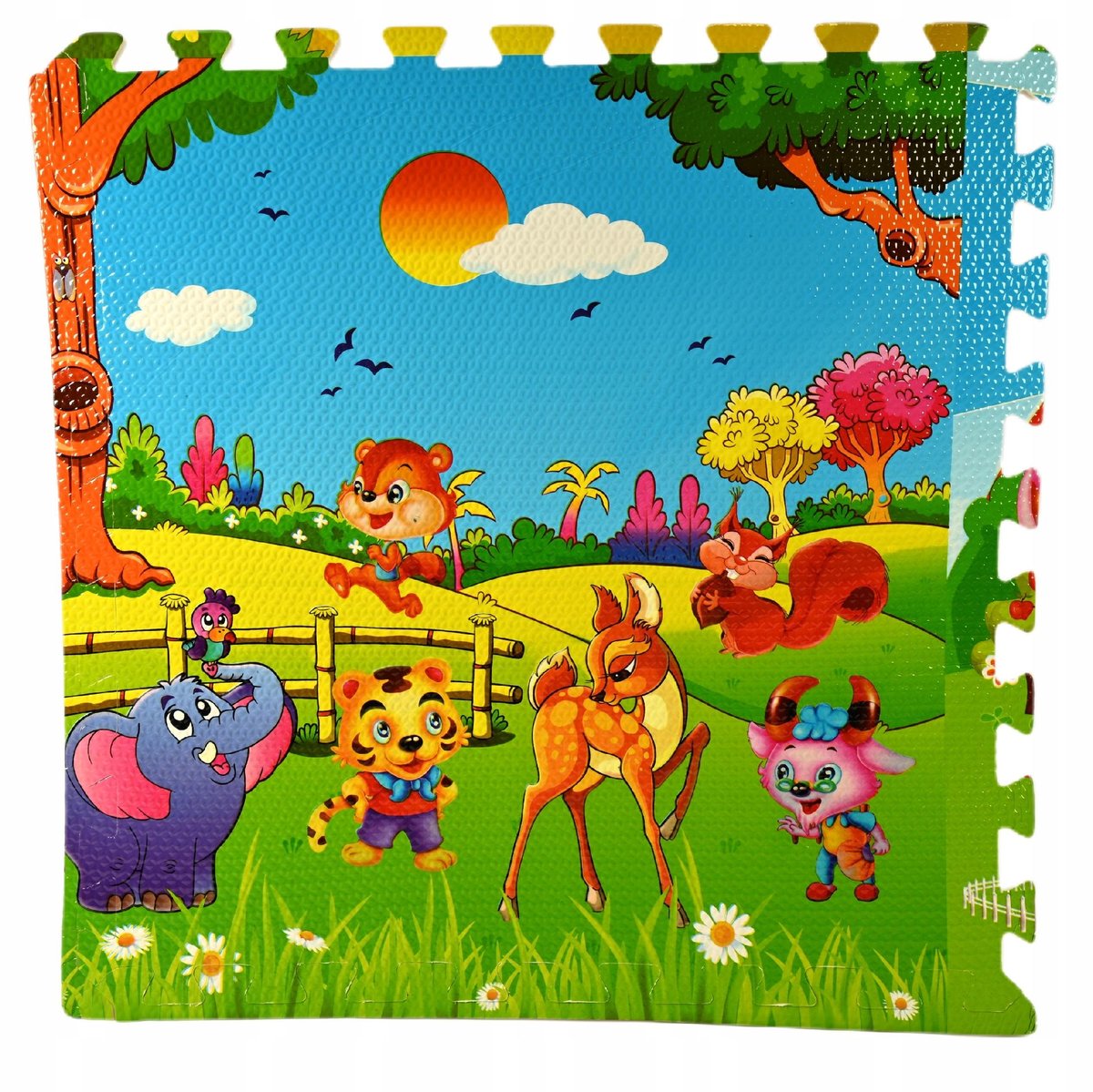 DUŻA MATA PIANKOWA EVA DLA DZIECI MIĘKKIE PUZZLE 60x60CM 4SZT
