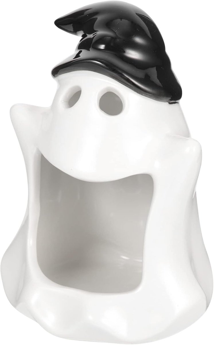 Świecznik Halloween Lampion Biały Duch Czapce Duszek Podgrzewacze Tealight