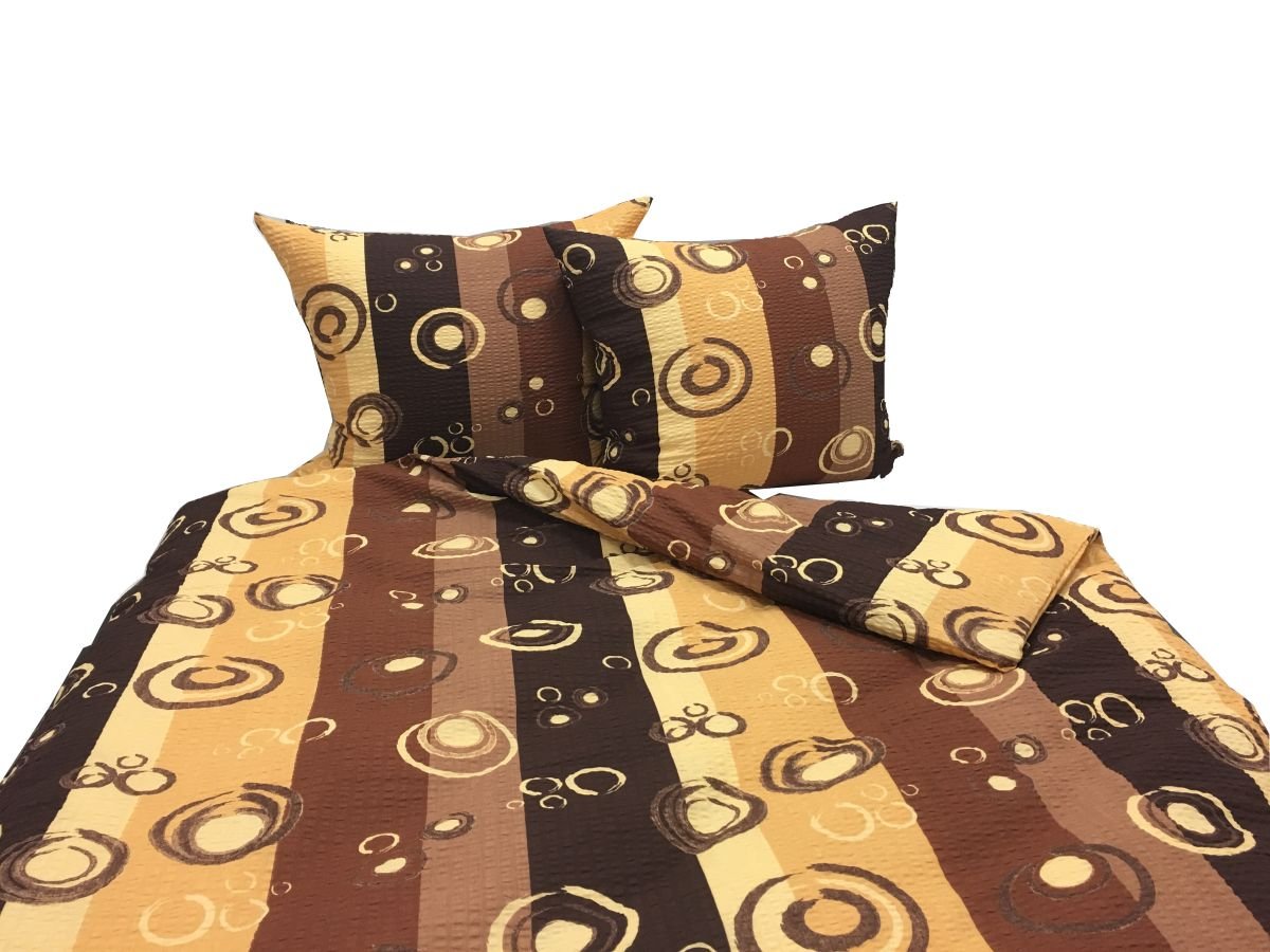 Pościel z kory Lux 160x200 1262 beżowo-brązowa koła