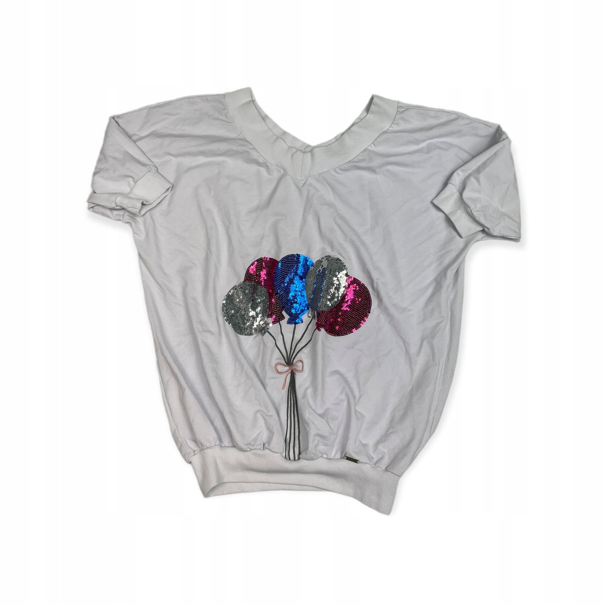 Biała wciągana bluza damska balony MEGI S/M